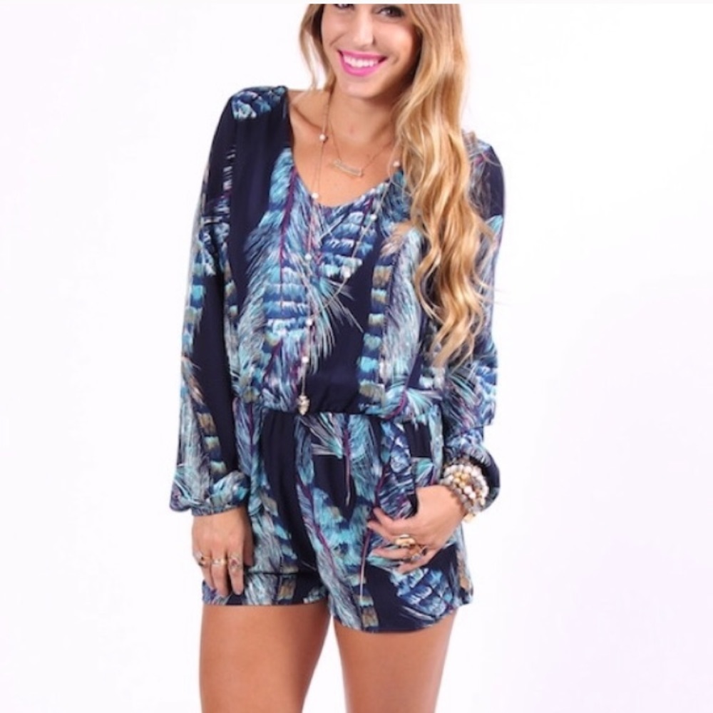 Buddy Love Buddy Love Feathers Rompers NWOT